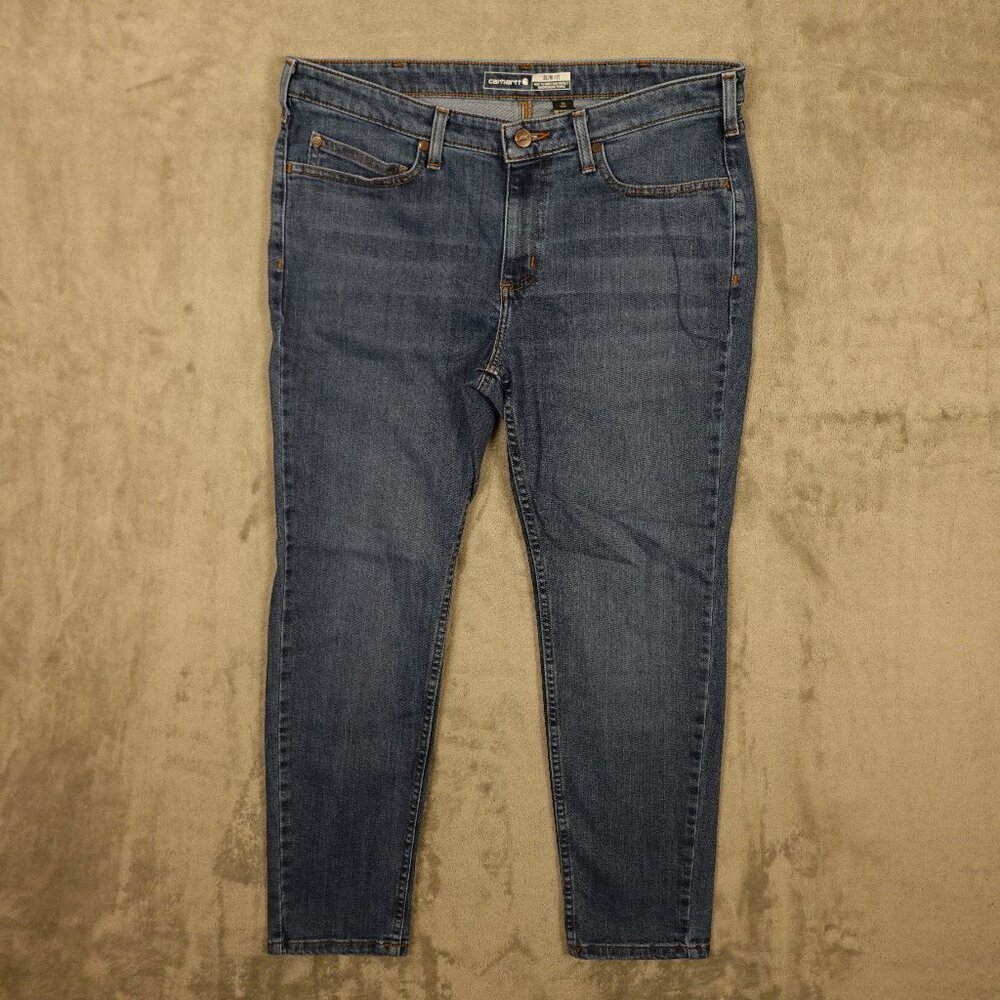 Carhartt Jeans Slim Fit Work - Women's Size 14 Short (Style 104976 - H62 Laurel)